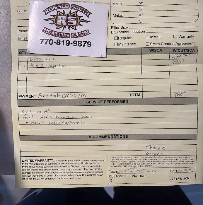 Ronald Smith Heating & Air Picture 6