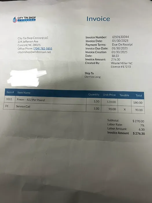 City Tin Shop Heating And Air Of Concord Picture 1