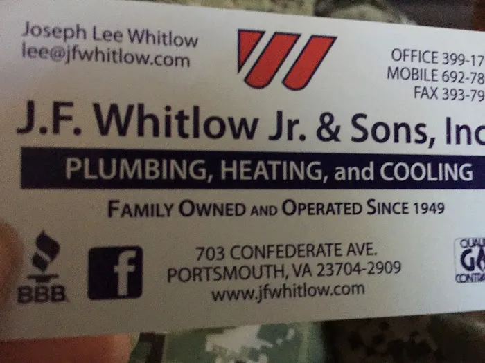 J.F. Whitlow Jr & Sons Inc. Plumbing, Heating & Cooling Picture 4