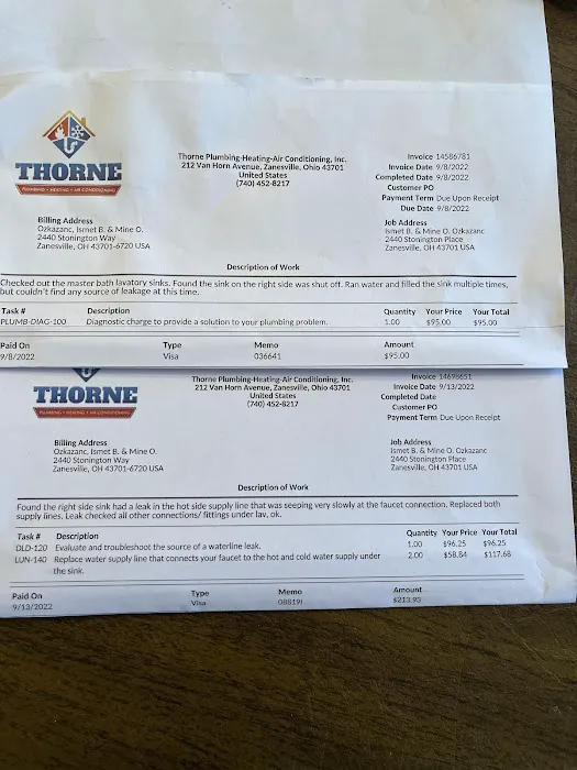 Thorne Plumbing Heating & AC INC. Picture 1