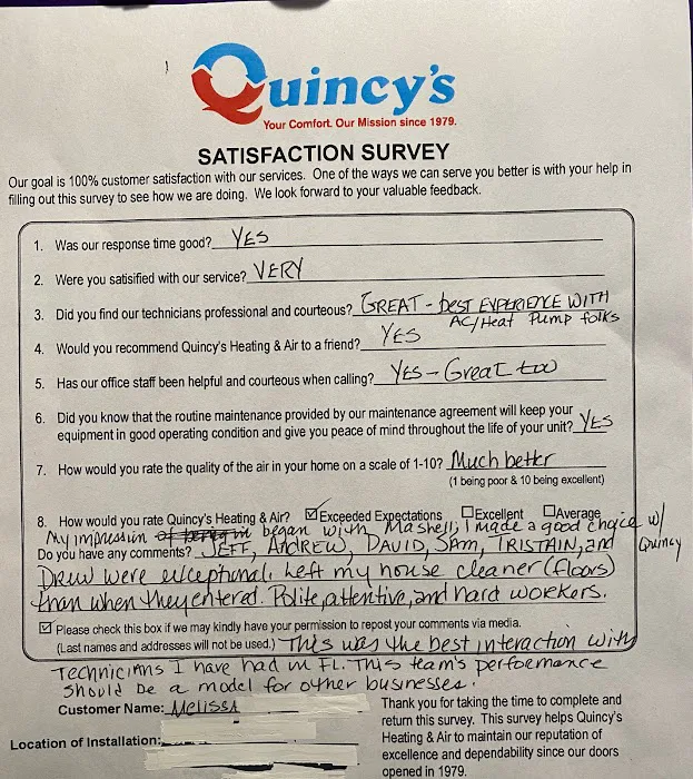 Quincy's Heating & Air Conditioning Inc. Picture 9