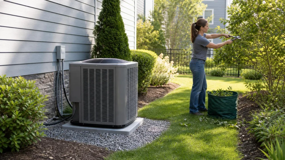 AC Outdoor Unit Clearance: Trim Plants Without Damage