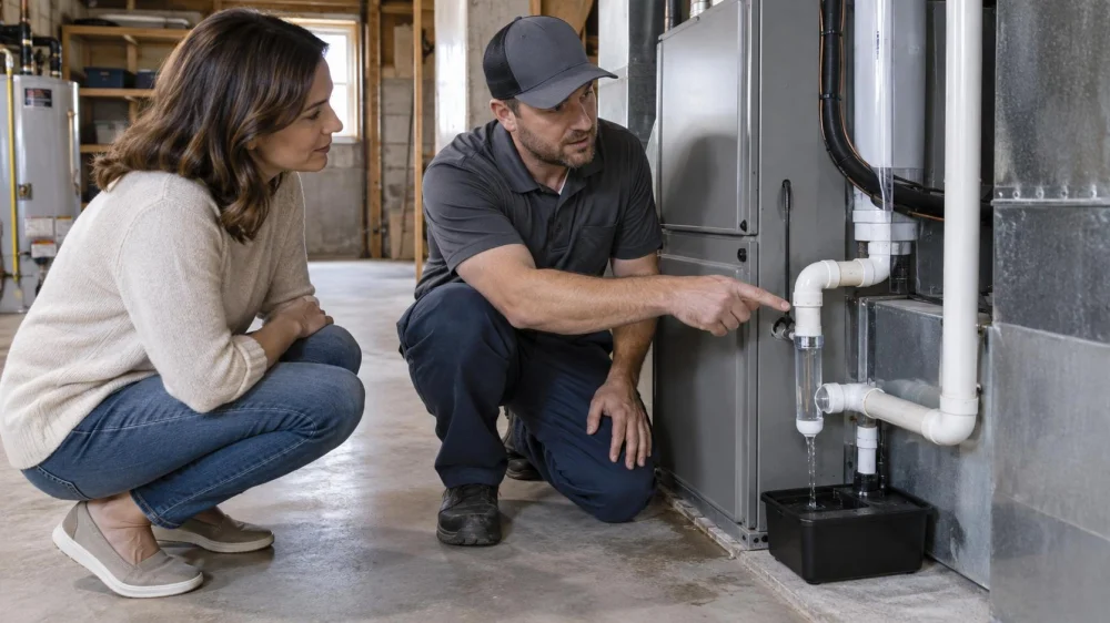 AC Condensate Drain Check: Flow, Blockage, and Shutoff