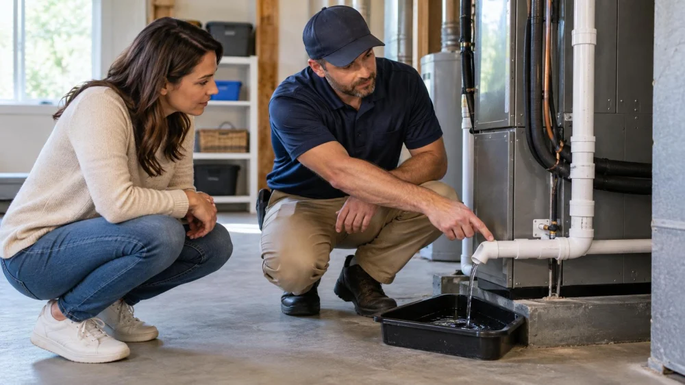 AC Condensate Line Check: Access, Flow, and Service Call