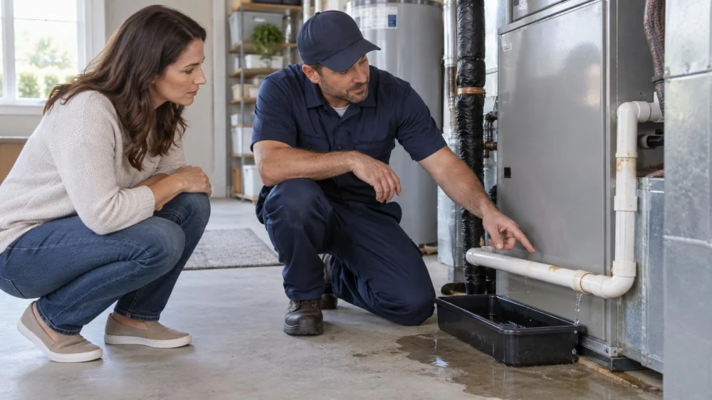 AC Condensate Drain Warning Signs: Water, Odour, and Service