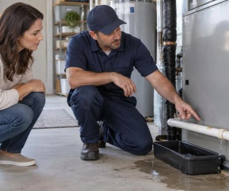 AC Condensate Drain Warning Signs: Water, Odour, and Service